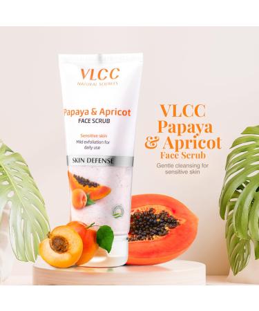 VLCC Papaya & Apricot Face Scrub (80gm) Exfoliating Facial Cleanser for Radiant Skin | International Shipping Available - Buy Online on SooperMarket.com