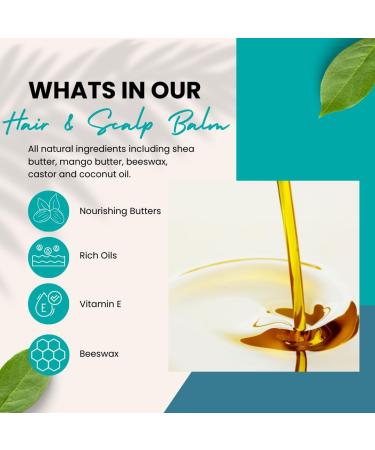 Naturally Solved Hair Growth Balm with Castor Oil & Rosemary Oil for Hair Growth: Blended for Fuller Thicker Hair - Includes Shea Mango Almond Jojoba Rice Bran Hemp and Coconut Oils - Buy Online on SooperMarket.com
