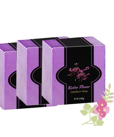 Kudzu Flower Soap  3PCS Anti-Cellulite Soaps  Natural Organic Bath Soap for All Skin Types  Anti Cellulite Firming Soap