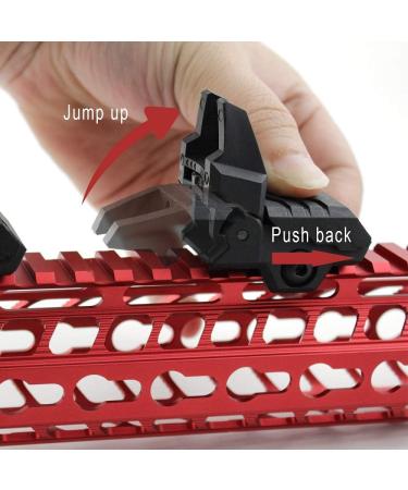GVN Flip Up Battle Iron Sights - Front and Rear Sights for Rail - Buy Online on SooperMarket.com