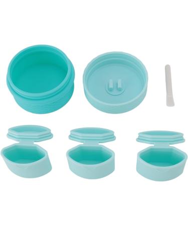 Silicone Cream Jars with Spoon Travel Silicone Makeup Container Portable 3 in 1 Outdoor for Women (Sky Blue) - Buy Online on SooperMarket.com