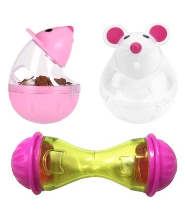 3 Pcs Cat Feeder Toy Cat Interactive Toy Food Dispenser Training Ball for Training Improve Pet Cats IQ