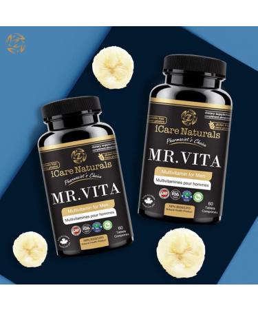iCare Naturals Mr Vita - Multivitamins for Men - One a Day Mens Vitamin - Gluten Free | Vegetarian Friendly | Manufactured in Canada | Halal - Vitamin C D and B12 - Vitamins for Men to Support Healthy Bones Teeth Skin Muscle & Immunity Growth - 60 count 2 - Buy Online on SooperMarket.com