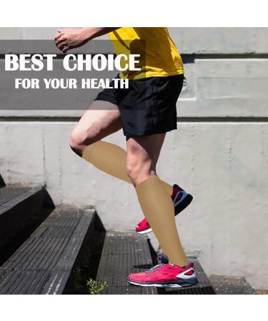 Actinput Compression Stockings for Men & Women - 4 Pairs of Colorful Support Socks for Sports Travel Running and Nursing | Size S-M - Buy Online on SooperMarket.com