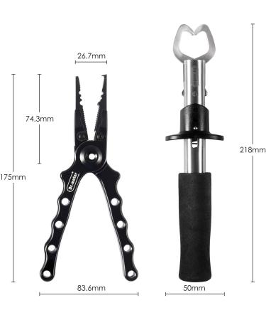 Dr. Meter Fishing Tongue Grip Tools Set - Stainless Steel Pliers Fish Gripper & Gloves for Safe Handling - International Shipping Available - Buy Online on SooperMarket.com