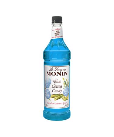 Monin Blue Cotton Candy Syrup 1 ltr plastic bottle 1 Fl Oz (Pack of 1)