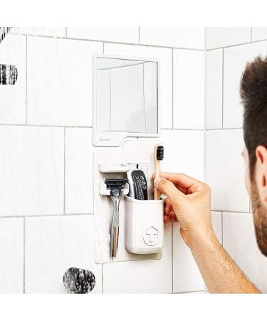 Tooletries Oliver Shower Mirror - Premium Shatterproof Silicone Mirror for Shaving and Grooming in White - Buy Online on SooperMarket.com