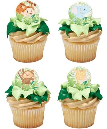 Baby Zoo Animals Cupcake Rings Cake Decorations - 24 ct - Buy Online on SooperMarket.com