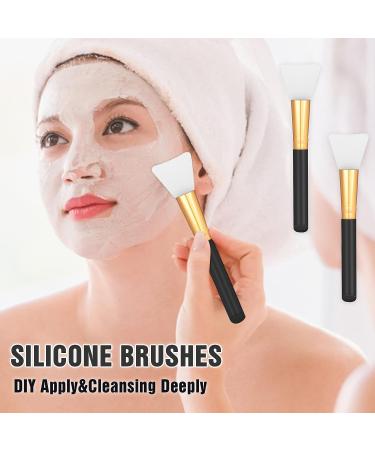 2 PCS Silicone Face Mask Brushes - Beauty Tool Applicator for Facial Mud Masks - Soft Hairless Body Lotion Applicator Brush - Makeup Tools for Women and Girls in Black - Buy Online on SooperMarket.com