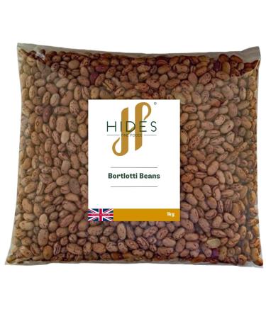 Hides Fine Foods - Borlotti Beans 1kg - GMO Free - Suitable for Vegetarians - Cooking - Soups - Cassoulet - Stews - Salads - Supports Digestive Health