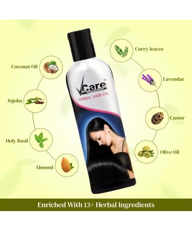 VCare 13+ Herbal Hair Oil With Coconut Castor Almond Olive Jojoba Holy basil Lavender Curry leaf oils for Men and Women | Ideal For All Type Hair Growth - Buy Online on SooperMarket.com