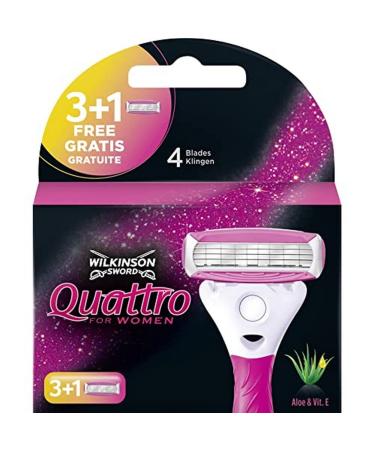 Wilkinson Sword Quattro Razor baldes for Women. 4 Klingen