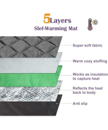 Self-Heating Cat Mat - Thermal Pet Bed Mat - 16 x 20 - Grey - Buy Online on SooperMarket.com