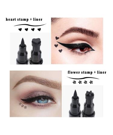 Wonder X Black Liquid Eyeliner & Stamp Set - 2-in-1 Dual Ended Pen for Winged Eyeliner and Stamps - 4 PCs - Buy Online on SooperMarket.com