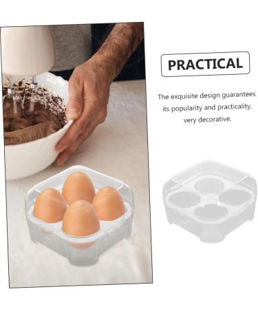 Fridge Egg Container 2pcs Box 4 Grid Egg Storage Box Plastic Pallet Empty Egg Carton re-usable - Buy Online on SooperMarket.com