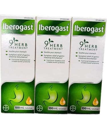 Iberogast LARGE SIZE (100ml) THREE BOTTLES- for Dyspepsia Bloating Stomache Pain and Heartburn Brand: Medical Futures - Buy Online on SooperMarket.com