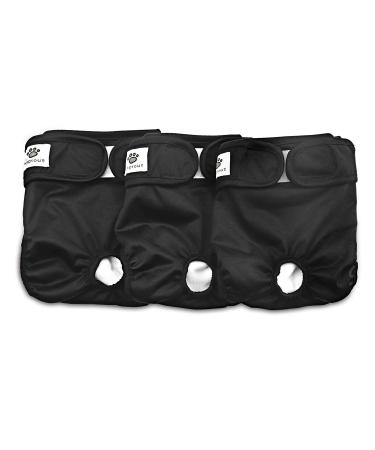 Hisprout Female Dog Diaper Reusable Washable Durable Dog Diapers Pants Black XS XS Black