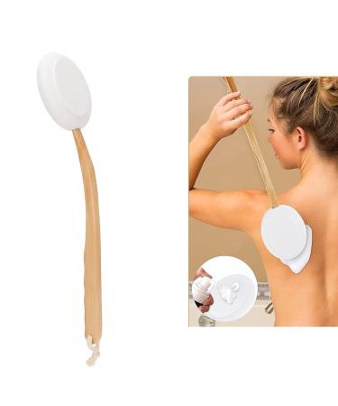 Lotion Applicator with 6 Replacement Heads - Long Handle Shower Back Scrubber for Men and Women - Professional Back Brush for Home Use - Buy Online on SooperMarket.com