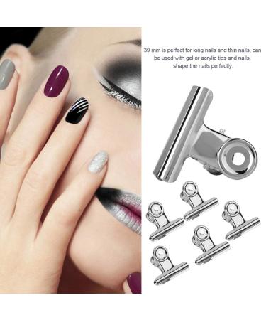 Nail Extension Clips - 5pcs Stainless Steel Silver C Curve Nail Art Accessories for Perfect Extensions - Buy Online on SooperMarket.com