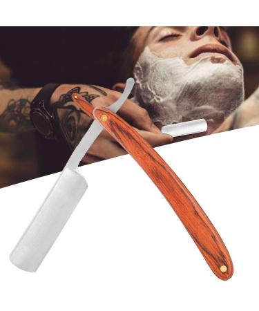 Professional Razor Shaving Knife Barber Razor Wooden Handle Straight Edge Beard Shaving Hair Cutting Tool