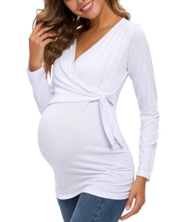Love2Mi Maternity Nursing Top - Long Sleeve V-Neck XL White - Buy Online on SooperMarket.com