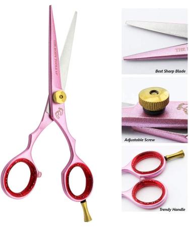 Haryali London Professional 5.5 Hairdressing Scissors for Men and Women - Hair Cutting Shears with Adjustable Screw and Comb Pink - Buy Online on SooperMarket.com