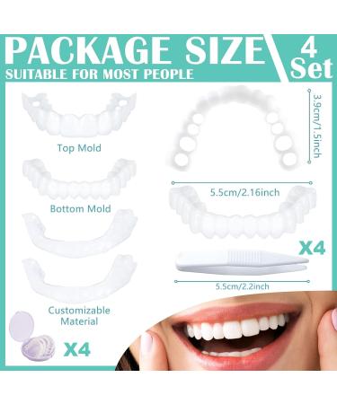 SJENG Smile Bright - 4 Pairs of dentures and 4 Pieces of Tweezers Best Dentures and False Teeth Set with Bonus Tweezers - Enhance Your Smile Today - Buy Online on SooperMarket.com