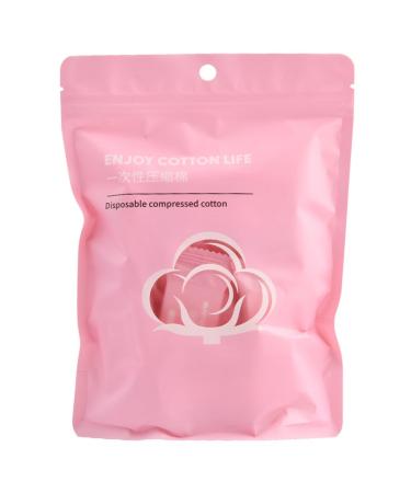 ulafbwur Disposable Cotton Pad 20pcs Disposable Compressed Cotton Pad Wet Use Expandable Towel Portable Outdoor Travel Pink