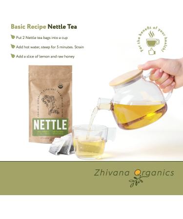 Organic Stinging Nettle Tea - 100 Bags - Joint & Blood Sugar Support, Allergy Relief - Urtica Tea - Buy Online on SooperMarket.com