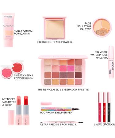 Joyeee Teen Girl Makeup Kit Include 20 Colors Glimmer Matte Eyeshadow Palette Foundation Face Sculpting Contour Palette Lipstick Blush Eyeliner Pencil Mascara Eyebrow Pen for Eye Makeup # Niceface 3 - Buy Online on SooperMarket.com