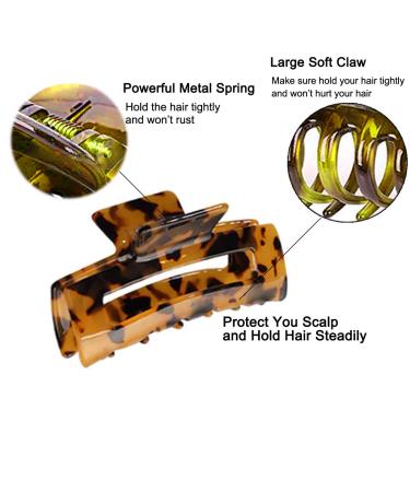 Aaiffey 4PCS Non-Slip Tortoise Hair Claw Clips | Stylish Leopard Hair Clamps for Strong Hold | Hair Styling Accessories for Women and Girls - Buy Online on SooperMarket.com