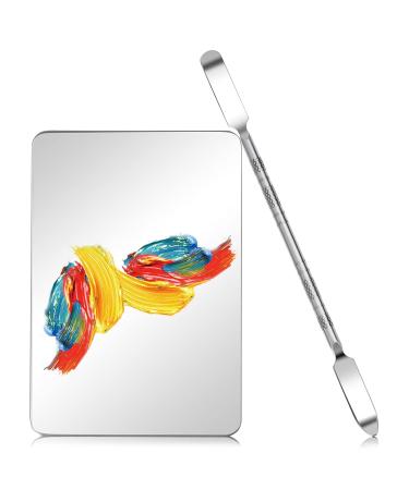 Buy Stainless Steel Makeup Mixing Palette & Spatula | Professional Cosmetic Foundation & DIY Art Supplies - Buy Online on SooperMarket.com