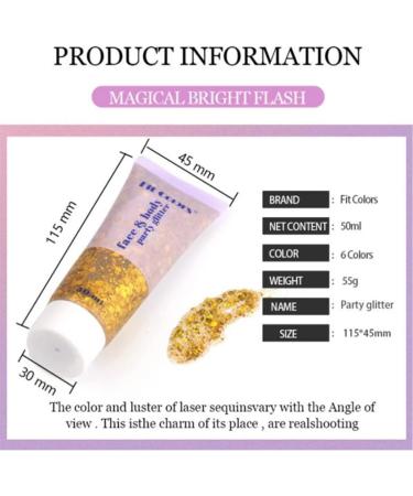 Buy Holographic Body Glitter Gel - Long Lasting Pink Sparkling Sequins for Face Body Eye Hair Nail - Perfect for Festival Makeup | International Shipping - Buy Online on SooperMarket.com