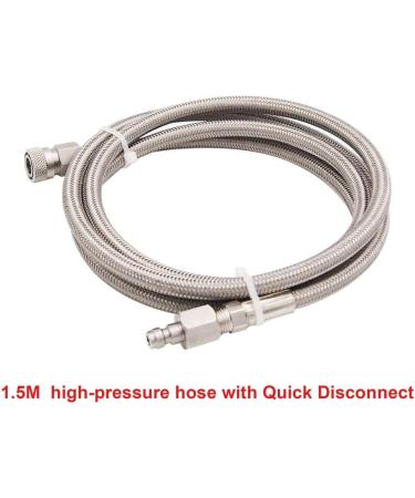 Stainless Steel Paintball PCP Filling Hose Whip Extension - Air Fill Station with Quick Disconnect - Buy Online on SooperMarket.com