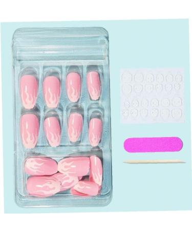2set Detachable Long Coffin False Nails with Designs Press on Nails Wearable Fake Nail Decor Full Cover Art Tips - Buy Online on SooperMarket.com