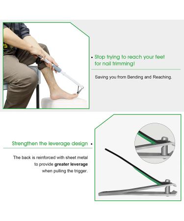 Long Handled Toenail Clippers for Thick Nails - Wide Jaw Opening, Free Bending - Ideal for Seniors, Overweight, Disabled with Arthritis - Easy Reach Pedicure Tool (XS - 19.7) - Buy Online on SooperMarket.com