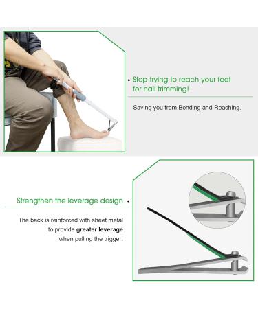Long Handled Toenail Clippers Wide Jaw Opening Free Bending for Thick Nails for The Seniors Overweight Disabled with Arthritis Easy Reach Pedicure Auxiliary Tools (L-Length 28.3 inch) - Buy Online on SooperMarket.com
