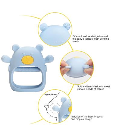 Never Drop Baby Teething Toy | Silicone Hand Teether for Babies | BPA Free Blue - Buy Online on SooperMarket.com