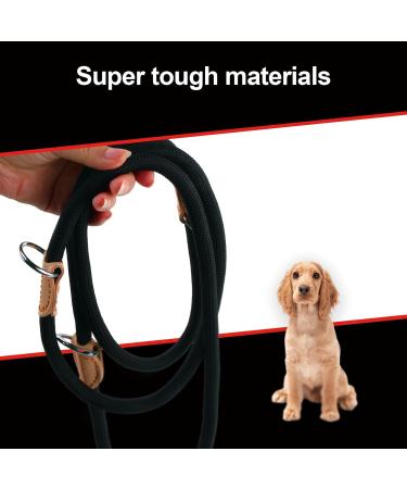 2m Dog Leash with Carabiners | Durable Nylon Training Line for Small Medium & Large Dogs - Adjustable & Portable (Red) - Buy Online on SooperMarket.com