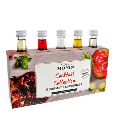 MONIN Premium Cocktail Syrup Gift Set 5x5cl. 1x Passionfruit 1x Strawberry 1x Mojito Mint 1x Coconut 1x Elderflower. Perfect for Passionfruit Martinis Pina Coladas Mojitos. Vegan-friendly Coconut 5 Count (Pack of 1)