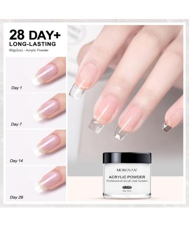 Morovan Clear Acrylic Powder 60g - Professional Nail Extension Powder for Carving Nails - No Nail Lamp Needed - Buy Online on SooperMarket.com