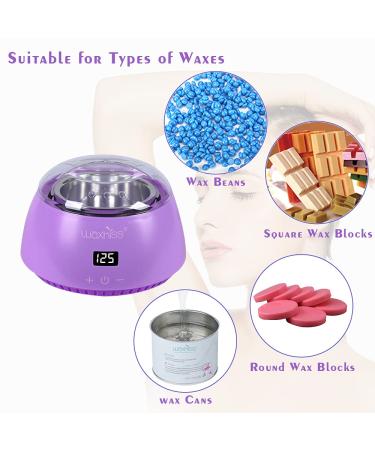 Digital Portable Electric Wax Warmer 16.9oz for Hair Removal - Violet with See-Through Cover - Buy Online on SooperMarket.com