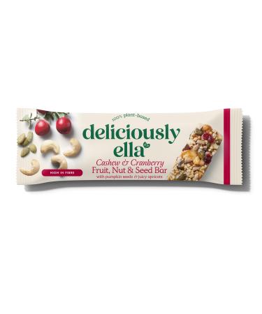 Deliciously Ella - Fruit Nut and Seed Bar Gluten-Free Vegan Friendly Healthy Snack 40g (12 bars) (Cashew & Cranberry) Cashew & Cranberry 12x 40g