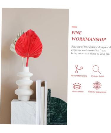 Alipis Simulated Cattail Fan Wedding Layout Palm Leaf Dried Palm Spears Home D cor Vase Art Ornament Faux Plant Italian Ruscus Woven Hand Held Fan Decor Fans Palm Leaves Hamster Monstera Red 50x28cm - Buy Online on SooperMarket.com