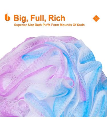 Urbanstrive XL Soft Shower Loofah Ball - 75g Bath Sponge for Body Wash | Bathroom Accessories for Men and Women | Blue-Purple | 1 Pack - Buy Online on SooperMarket.com