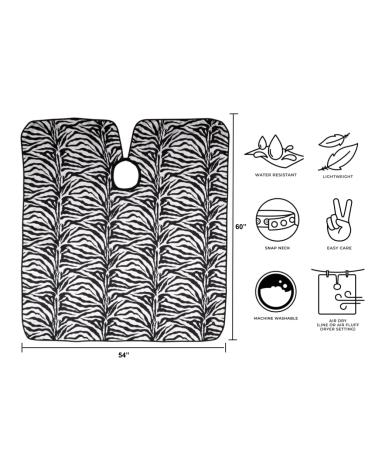 Cricket Zebra Hair Cutting Cape for Adults - Professional Stylist Salon Barbershop Hairdresser Cape with Adjustable Snap Neck Closure - Buy Online on SooperMarket.com
