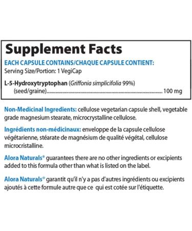 Alora Naturals - 5-HTP (5-Hydroxytryptophan) - Helps Support Emotional Well-Being Raises Serotonin Levels - (60 Vegetarian Capsules) - Buy Online on SooperMarket.com