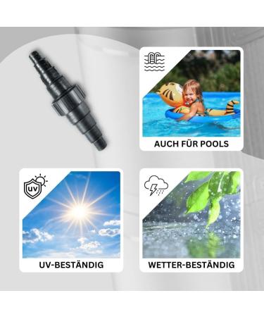 Aquaone Hose Connector 20/25/38mm | High-Quality Garden & Pool Hose Adapter | Durable One-Piece Plastic | Ideal for Ponds & Swimming Pools - Buy Online on SooperMarket.com