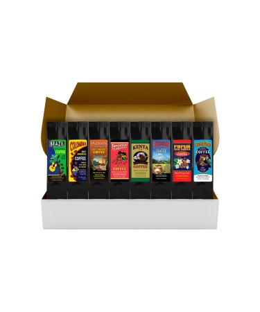 World Coffee Tour Gift Set - 8 Bags, 1.5 oz Each - Global Coffee Sampler Pack - Buy Online on SooperMarket.com