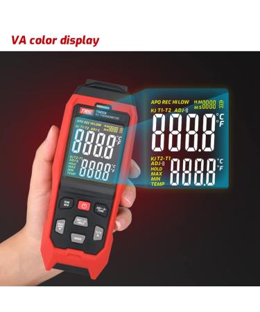 TASI TA612C Type K/J Digital Thermometer -200 to 2501 | 4-Channel LCD Handheld Temp Measurement with Data Storage & USB Upload - Buy Online on SooperMarket.com